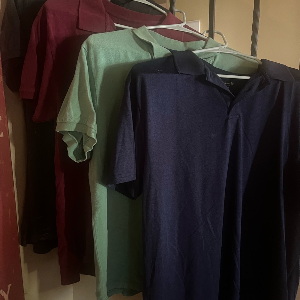 Men's Polo Shirt Set Bundle - Navy, Mint, Burgundy